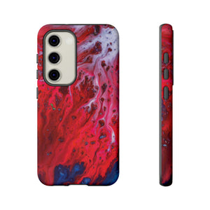 Bright Red Ink Art Android Case (Protective) Samsung Galaxy S23 Matte Phone Case