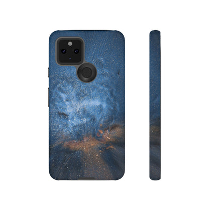 Blue Stardust Ink Art Android Case (Protective) Google Pixel 5 5G Matte Phone Case