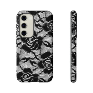 Black Rose Lace Gothic Flower Samsung Case (Protective) Samsung Galaxy S23 Glossy Phone Case