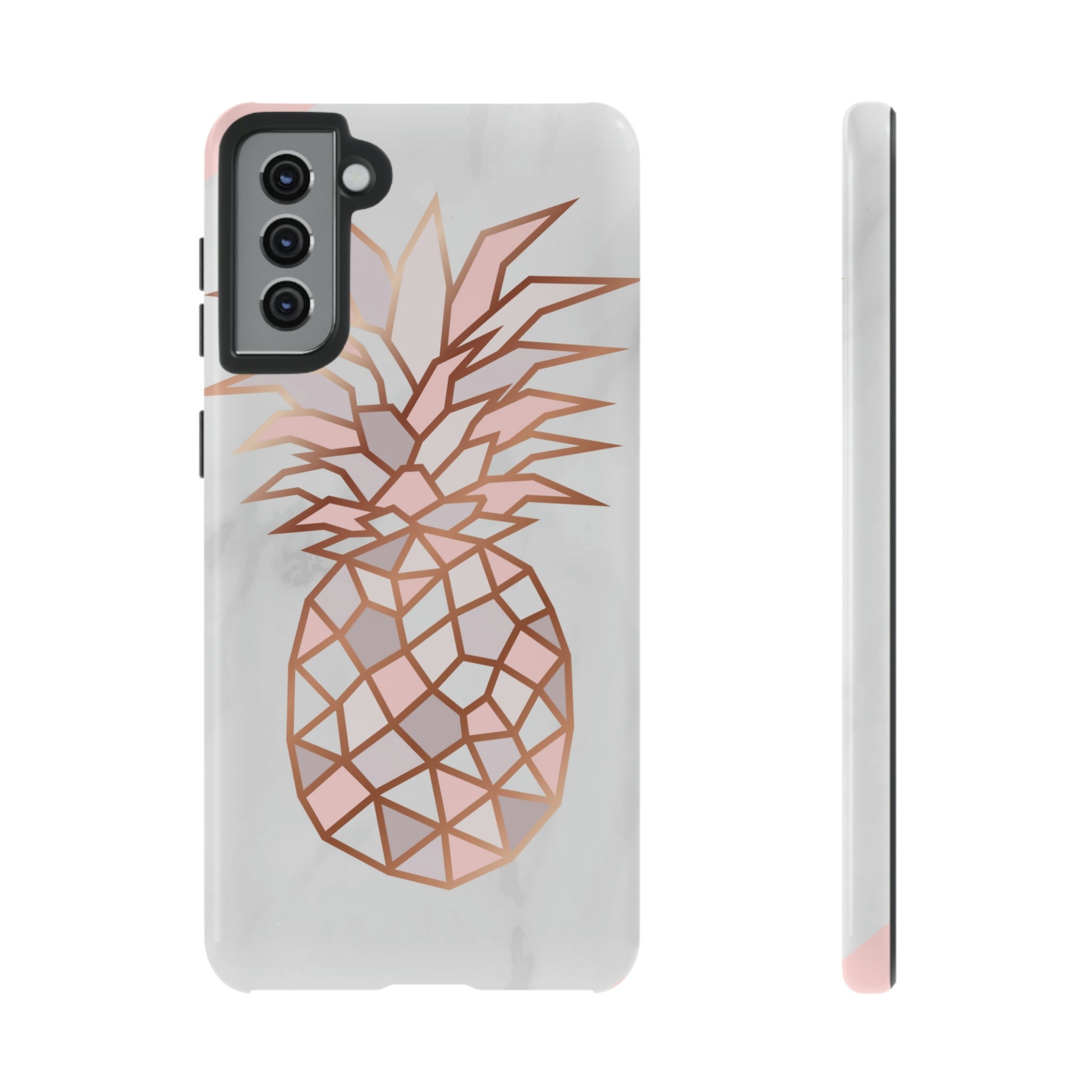 Pineapple Rose Gold Android Case (Protective) Samsung Galaxy S21 Plus Glossy Phone Case