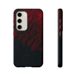 Dark Red Space Ink Art Android Case (Protective) Samsung Galaxy S23 Matte Phone Case