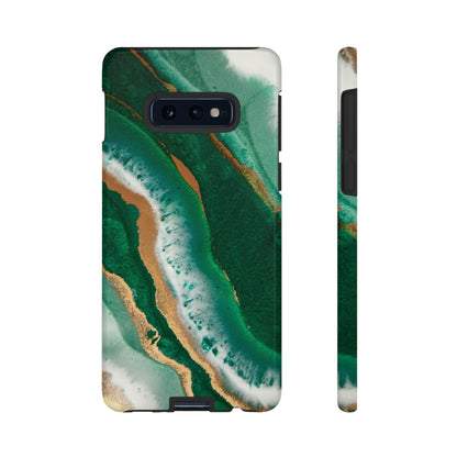 Green & Gold Epoxy Android Case (Protective) Samsung Galaxy S10E Glossy Phone Case