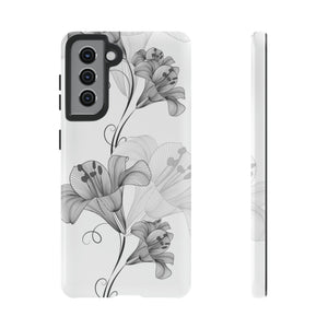 Lily Flower Monochrome Android Case (Protective) Samsung Galaxy S21 Glossy Phone Case