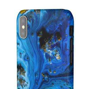 Blue Ice Melt Ink Art iPhone Case (Slim) Phone Case