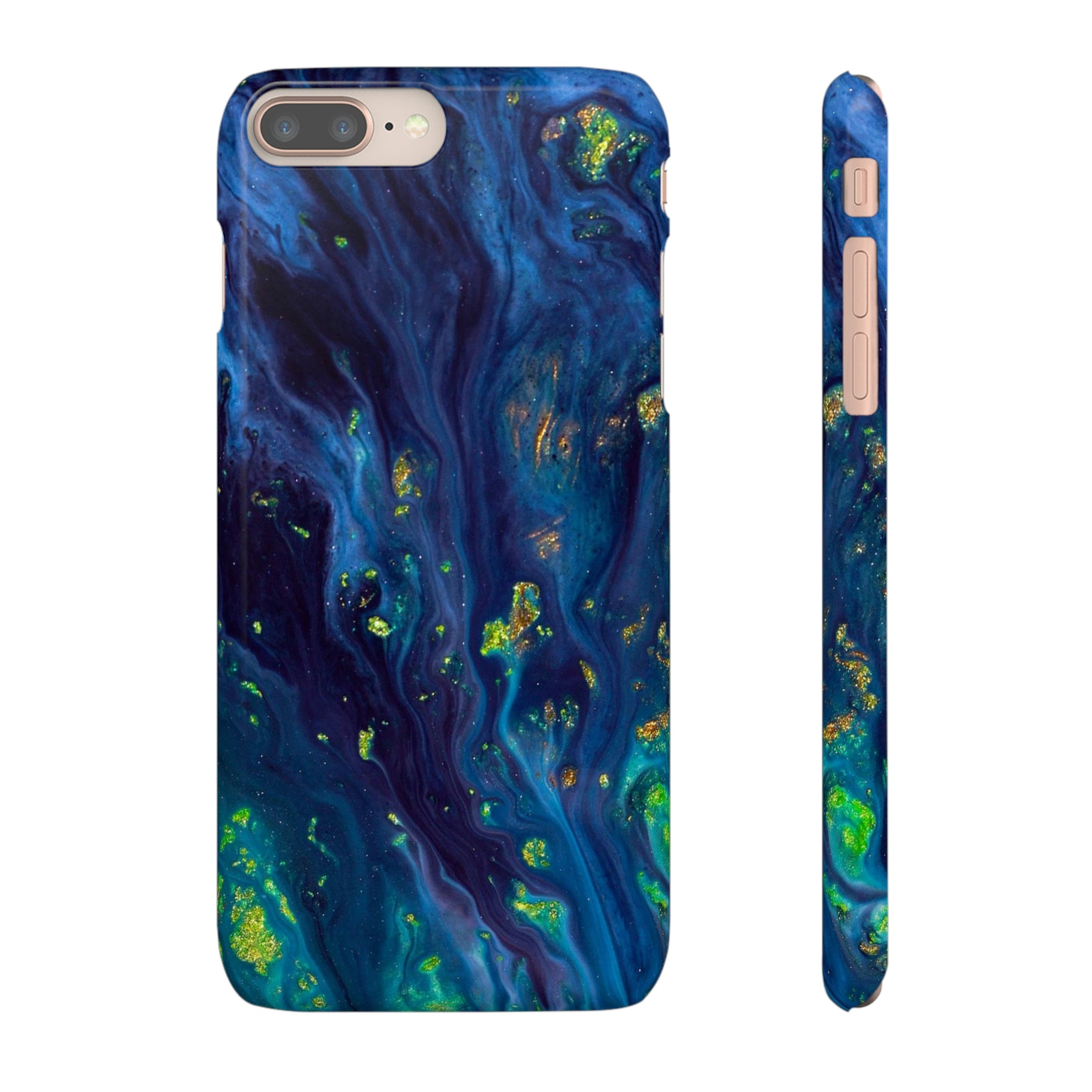 Green Opal Ink Art iPhone Case (Slim) iPhone 8 Plus Glossy Phone Case