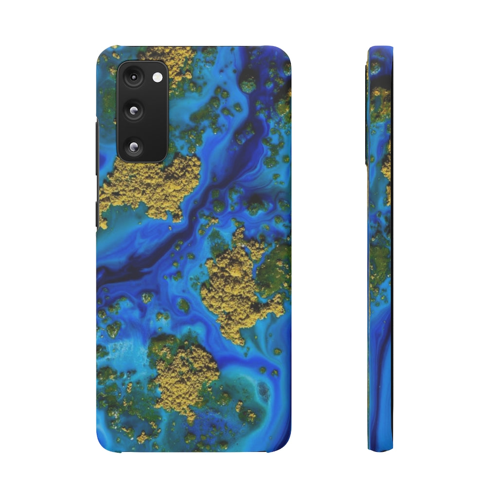 Blue Clear Ocean Ink Art Android Case (Slim) Samsung S20 FE Matte Phone Case