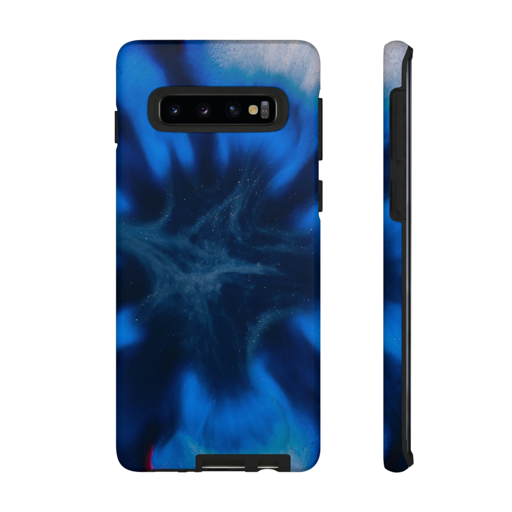 Blue Star Marble Ink Art Android Case (Protective) Samsung Galaxy S10 Matte Phone Case