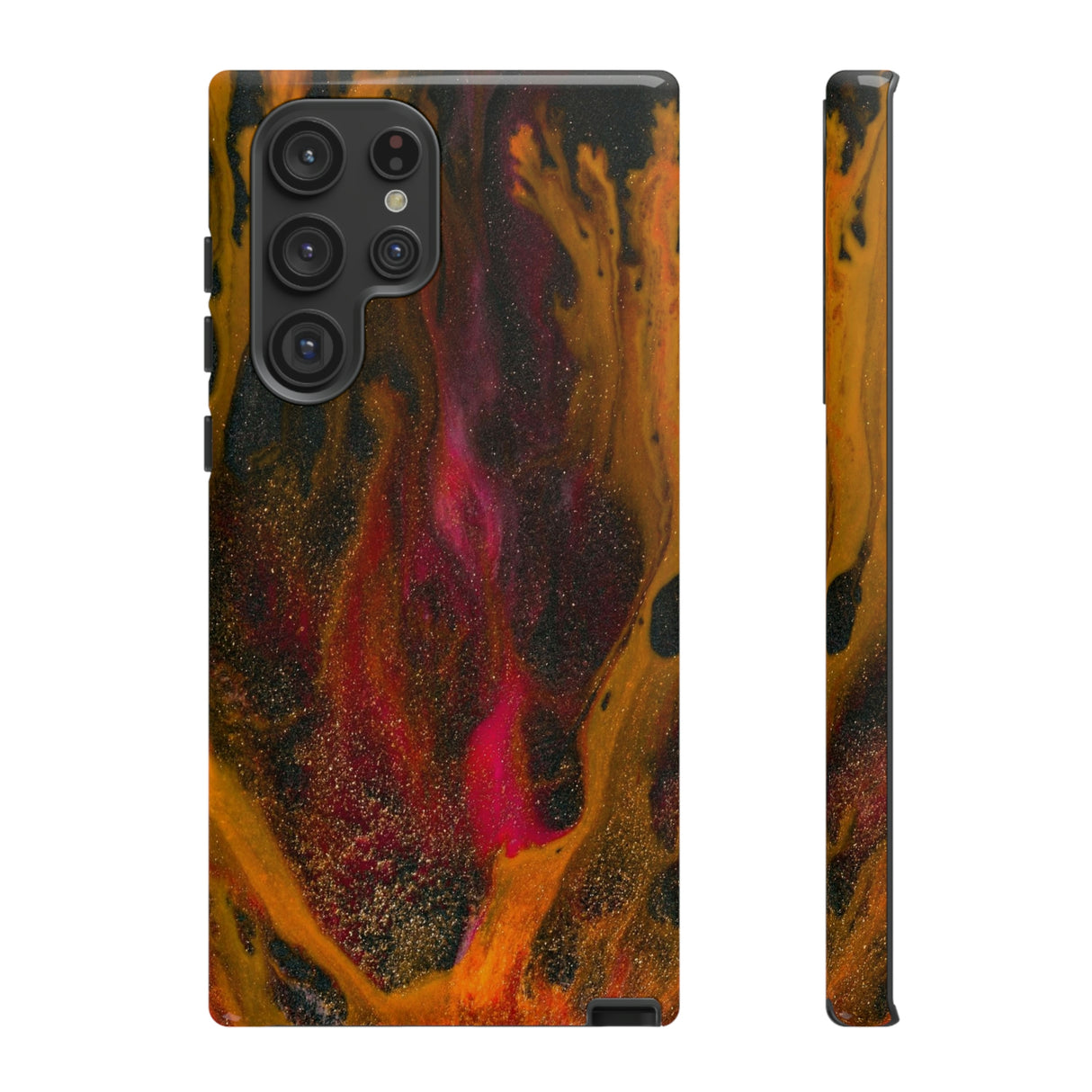 Bon Fire Ink Art Android Case (Protective) Samsung Galaxy S22 Ultra Glossy Phone Case