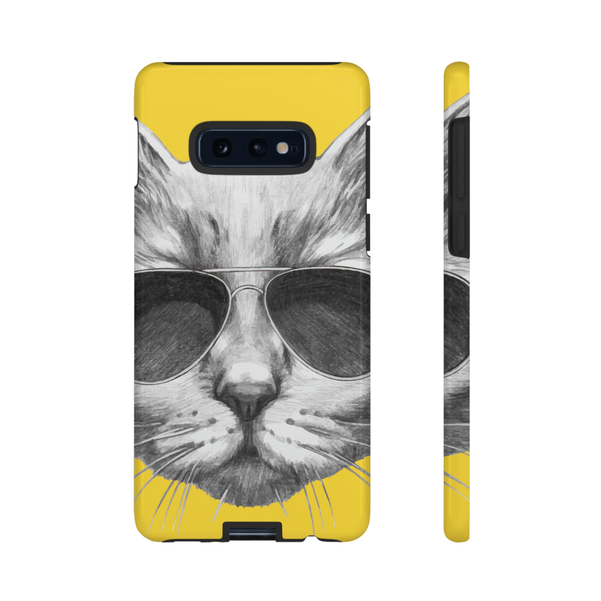 Cool Cat Portrait Android Case (Protective) Samsung Galaxy S10E Glossy Phone Case