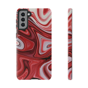 Red White Liquid Android Case (Protective) Samsung Galaxy S21 Plus Glossy Phone Case