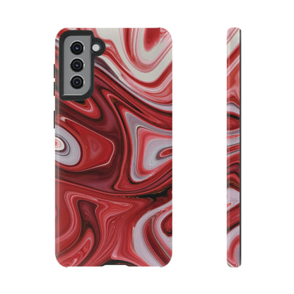 Red White Liquid Android Case (Protective) Samsung Galaxy S21 Plus Glossy Phone Case