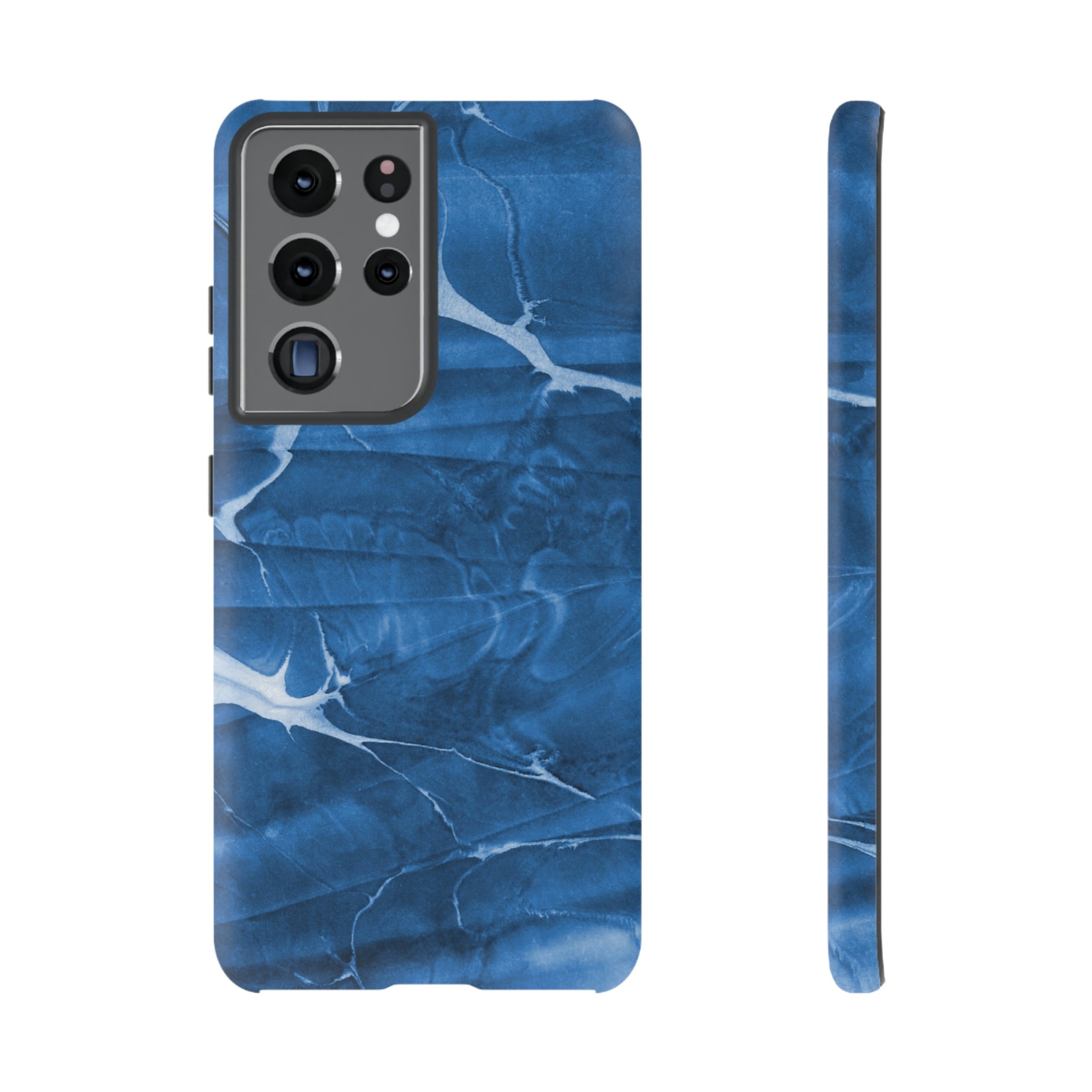 Ebru Blue Android Case (Protective) Samsung Galaxy S21 Ultra Matte Phone Case