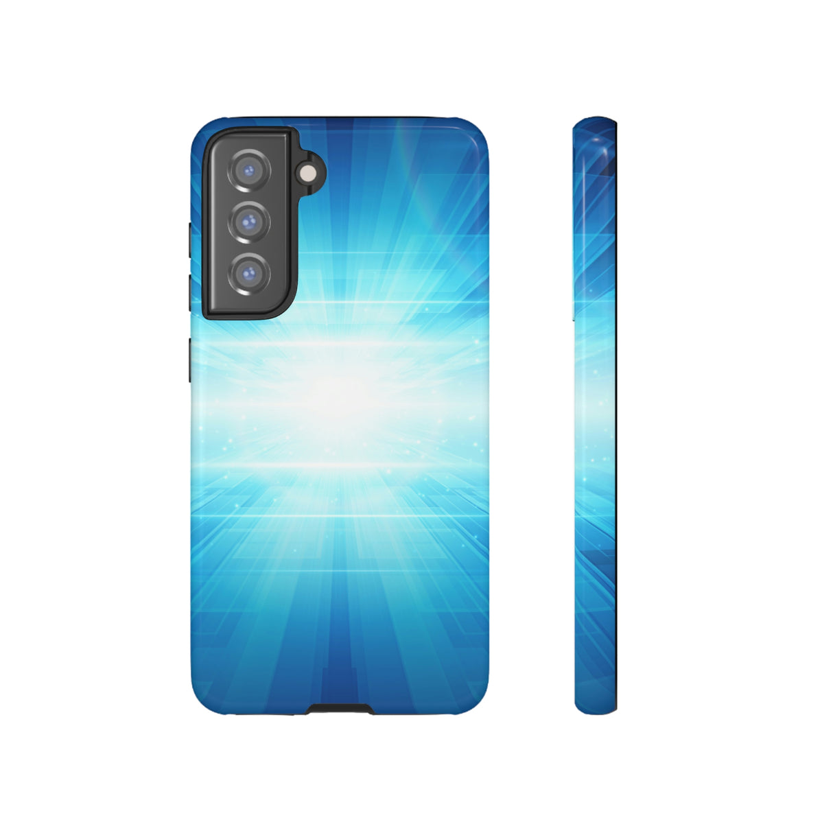 Abstract Blue Android Case (Protective) Samsung Galaxy S21 FE Glossy Phone Case