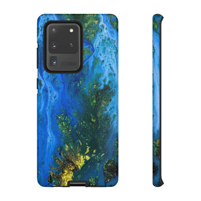 Blue Globe Ink Art Android Case (Protective) Samsung Galaxy S20 Ultra Glossy Phone Case