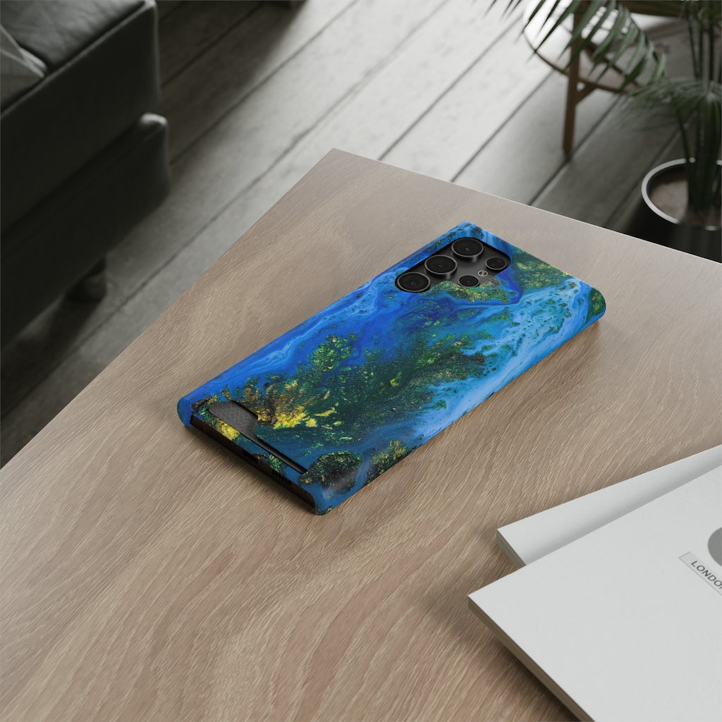 Blue Globe Ink Art Android Case (Card) Phone Case