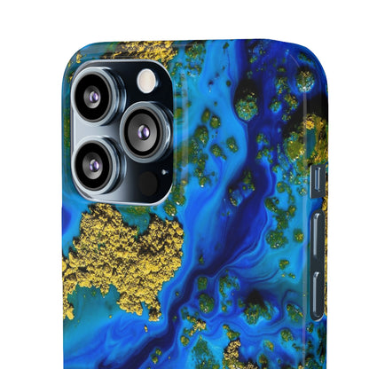 Blue Clear Ocean Ink Art iPhone Case (Slim) Phone Case