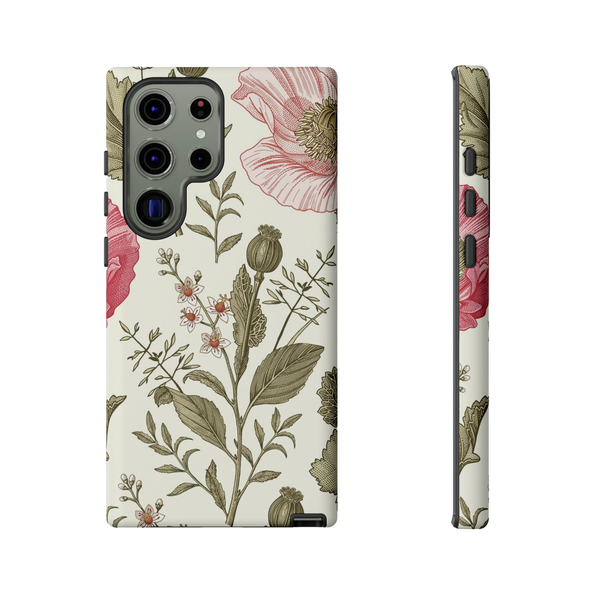 Poppy Purple Vintage Flower Samsung Case (Protective) Samsung Galaxy S23 Ultra Matte Phone Case