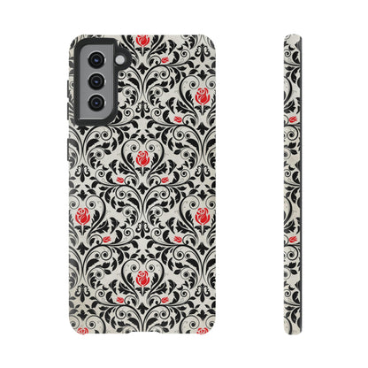 Black Rose Gothic Flower Samsung Case (Protective) Samsung Galaxy S21 Plus Matte Phone Case