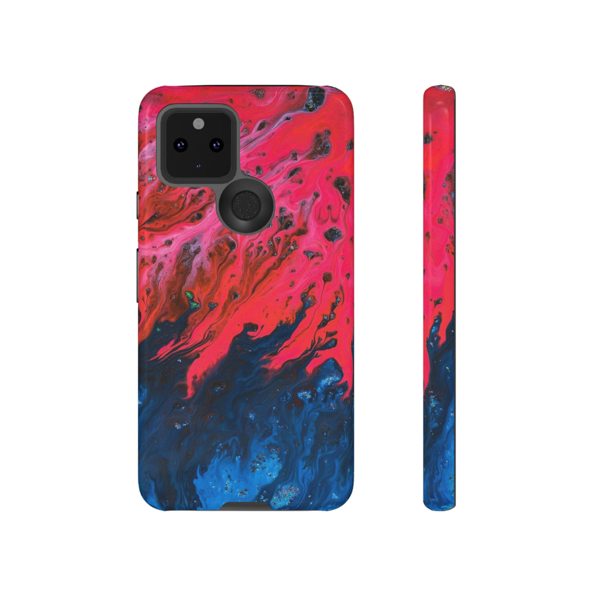 Bright Pink River Ink Art Android Case (Protective) Google Pixel 5 5G Glossy Phone Case