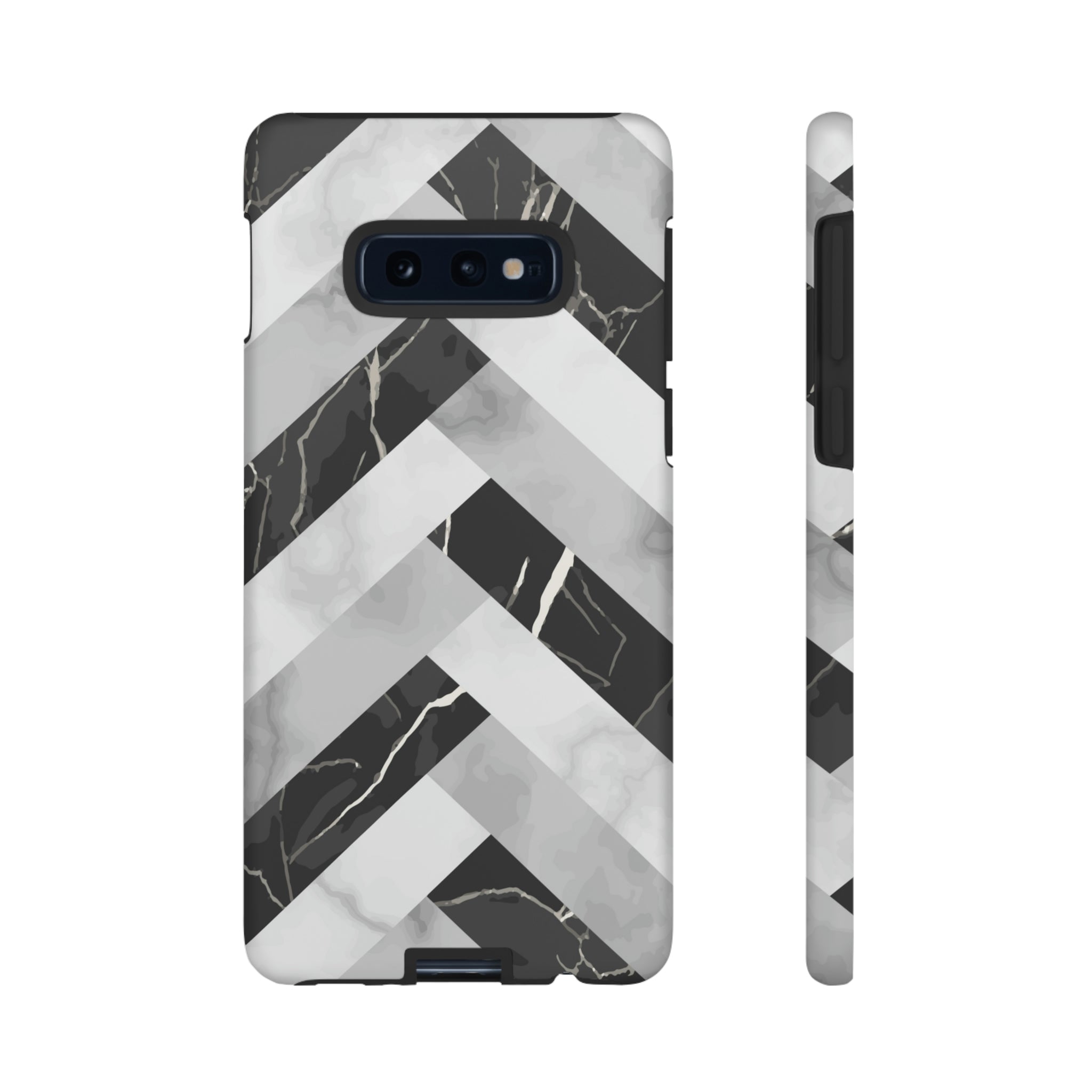 Grey Herringbone Android Case (Protective) Samsung Galaxy S10E Matte Phone Case