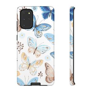 Flying Butterflies, Blue and Yellow Samsung Case (Protective) Samsung Galaxy S20+ Matte Phone Case