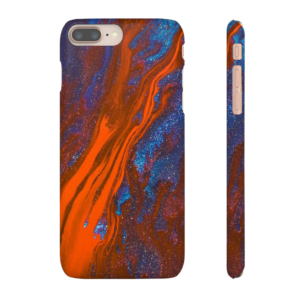 Orange Spikes Ink Art iPhone Case (Slim) iPhone 8 Plus Matte Phone Case