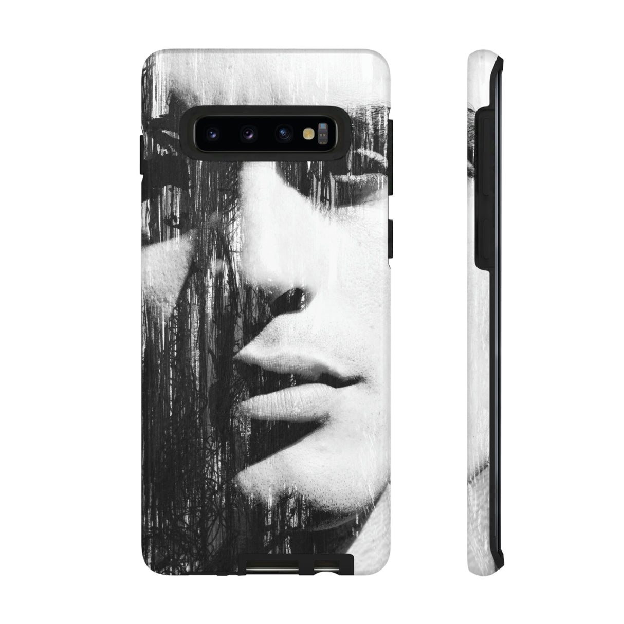 Black & White Pop Art Android Case (Protective) Samsung Galaxy S10 Glossy Phone Case