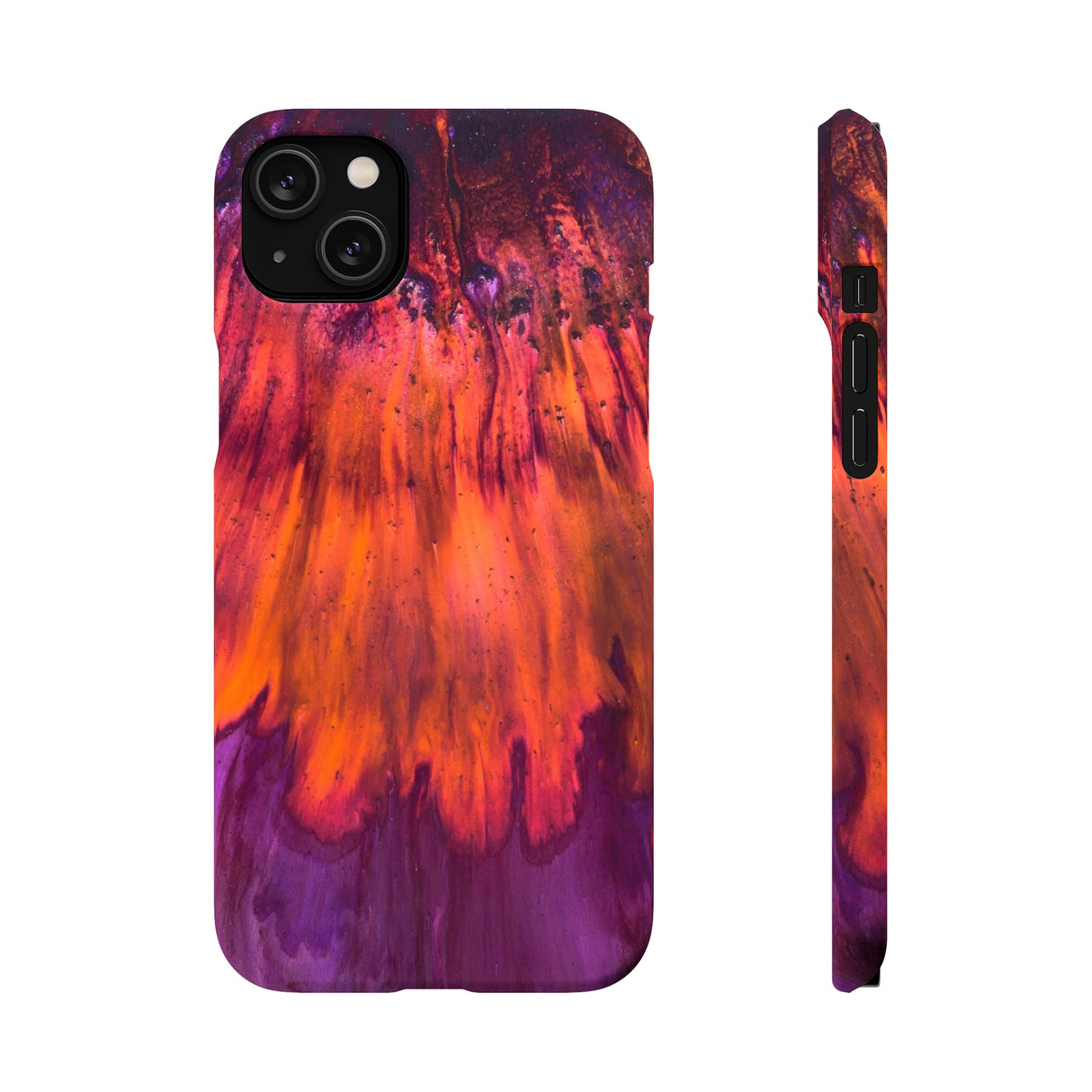 Orange Flow Ink Art iPhone Case (Slim) iPhone 14 Plus Matte Phone Case