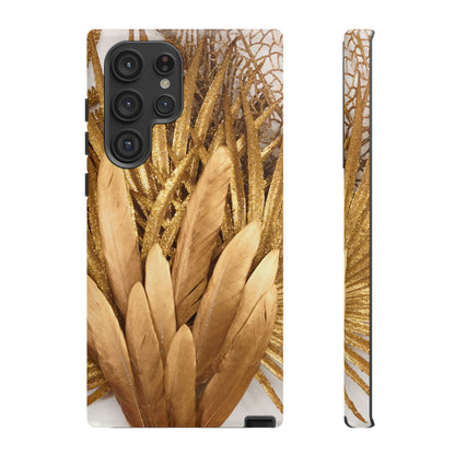 Gold Feather Android Case (Protective) Samsung Galaxy S22 Ultra Matte Phone Case