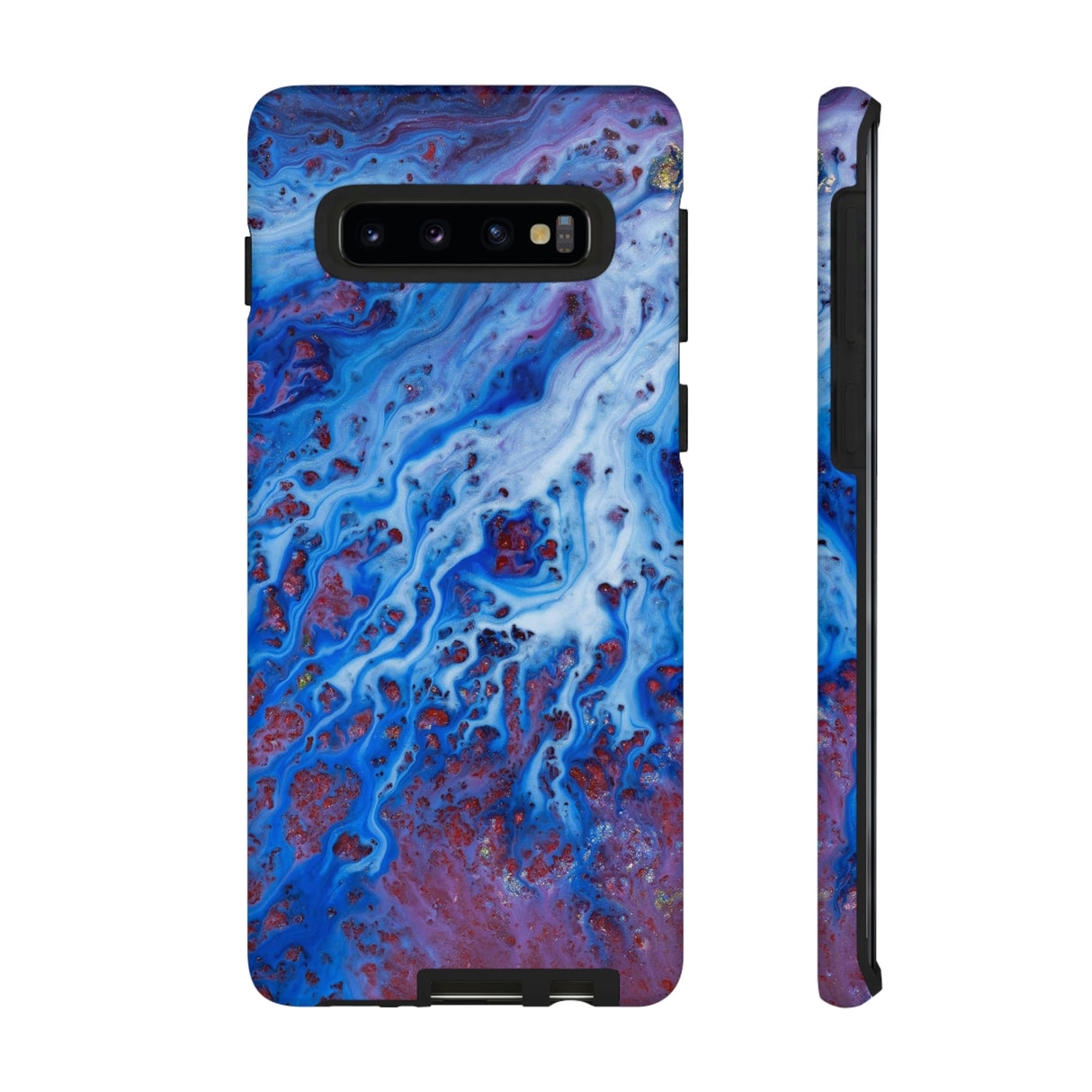 Ice Blue River Ink Art Android Case (Protective) Samsung Galaxy S10 Matte Phone Case