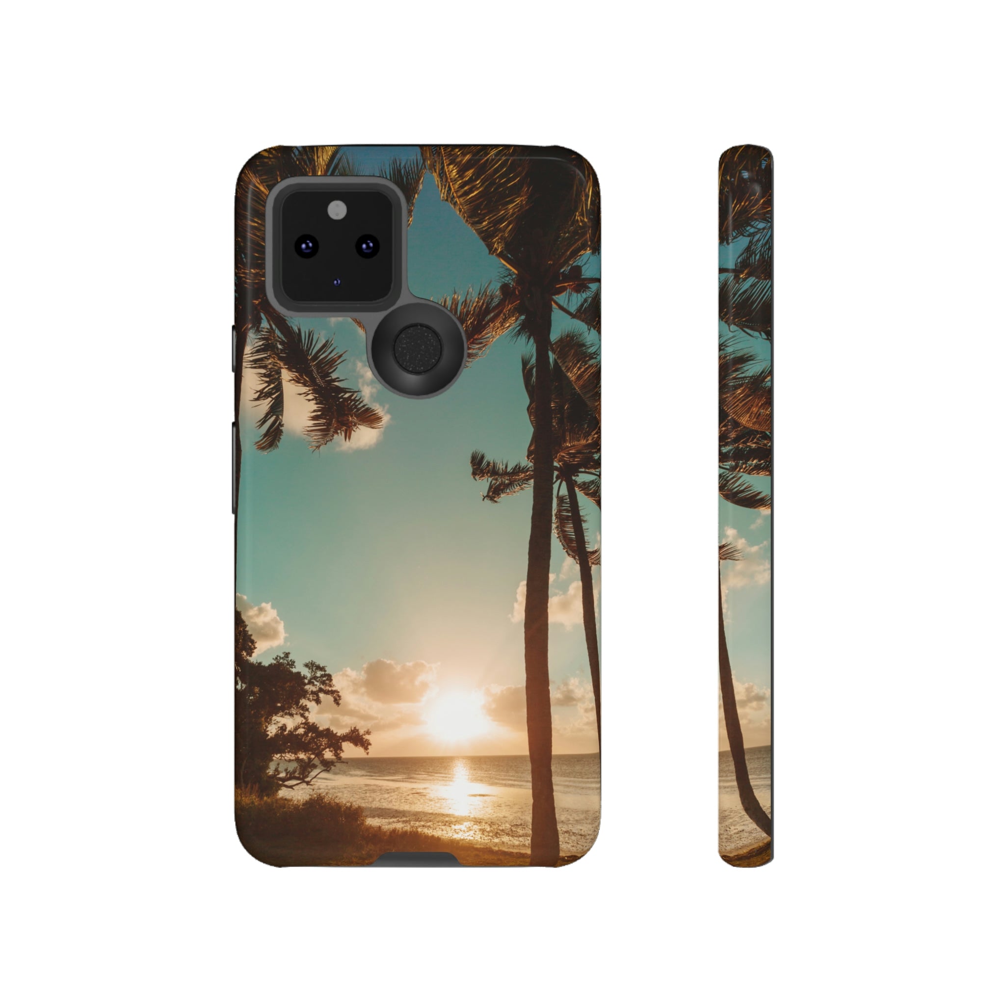 Sundown Palmtrees Android Case (Protective) Google Pixel 5 5G Glossy Phone Case