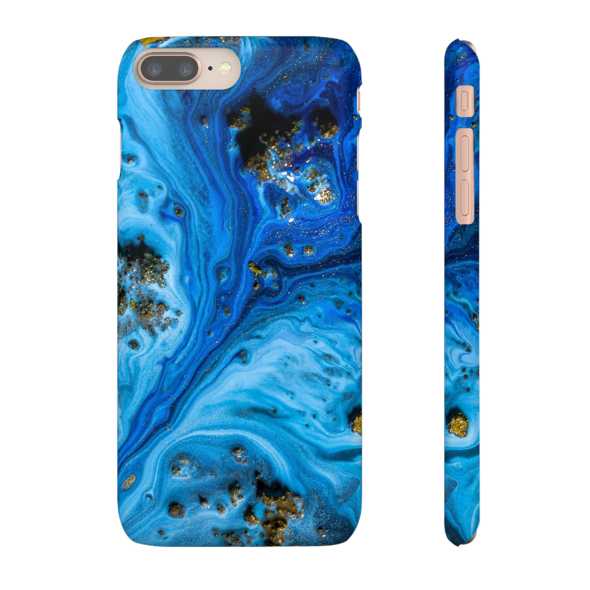 Blue Ice Melt Ink Art iPhone Case (Slim) iPhone 8 Plus Matte Phone Case