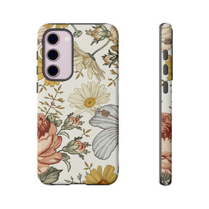 Linear Vintage Flower Samsung Case (Protective) Samsung Galaxy S23 Plus Matte Phone Case