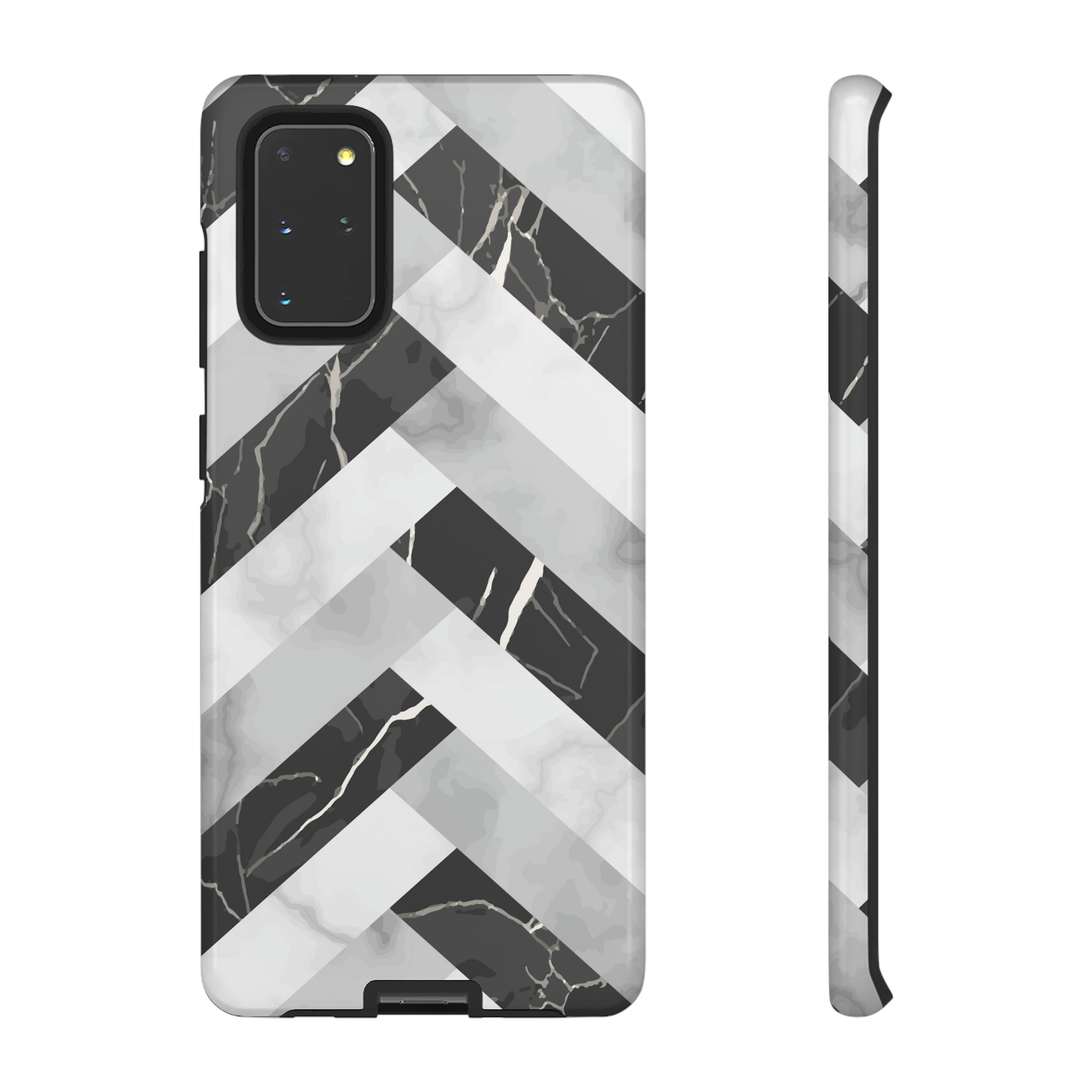 Grey Herringbone Android Case (Protective) Samsung Galaxy S20+ Glossy Phone Case