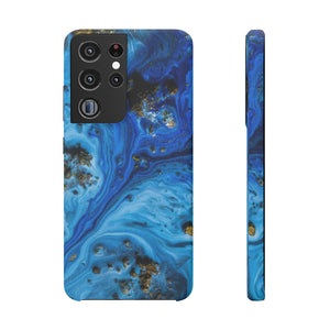 Blue Ice Melt Ink Art Android Case (Slim) Samsung Galaxy S21 Ultra Matte Phone Case