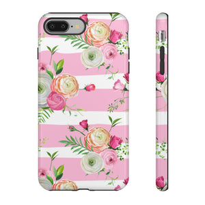 Pink Roses and Ranunculus Flowers iPhone Case (Protective) iPhone 8 Plus Glossy Phone Case