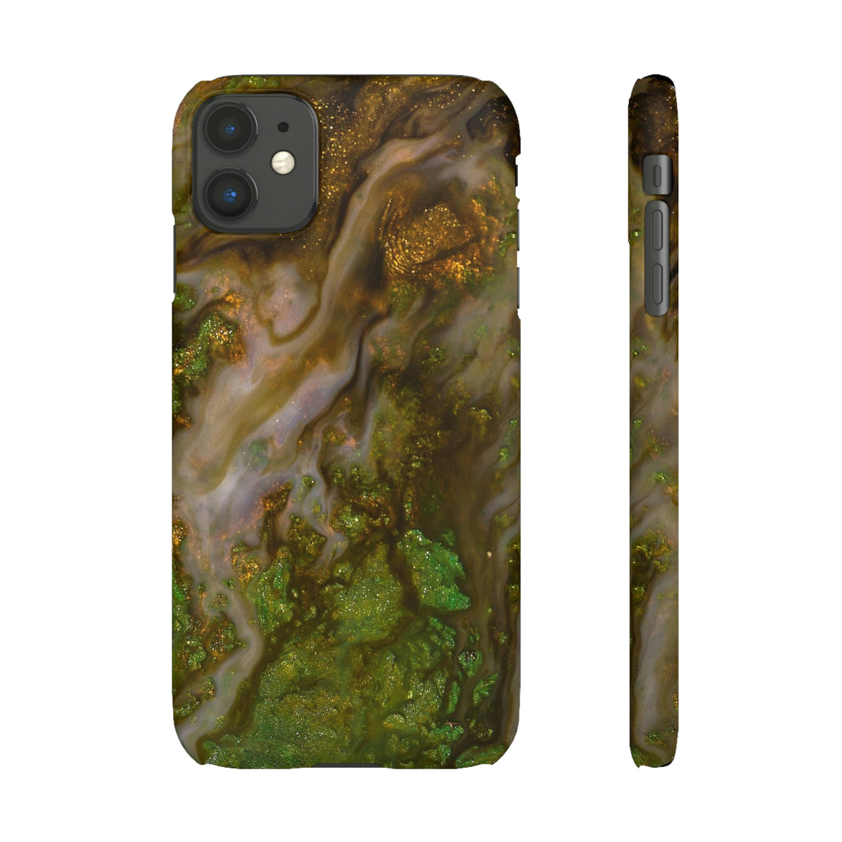 Smaragd Green Ink Art iPhone Case (Slim) iPhone 11 Matte Phone Case