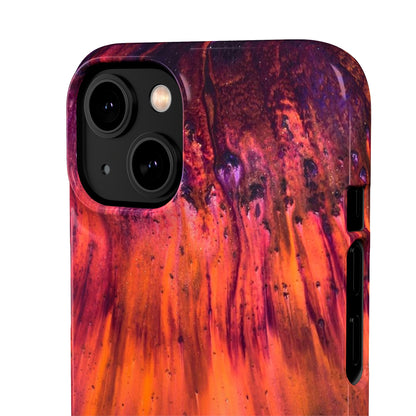 Orange Flow Ink Art iPhone Case (Slim) Phone Case