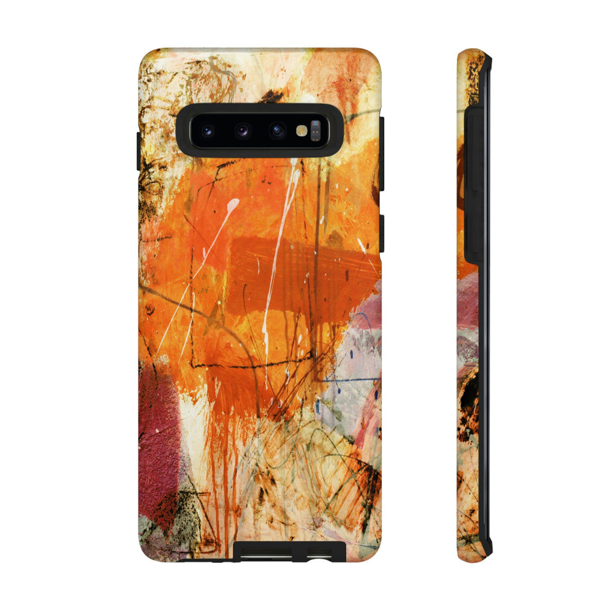 Abstract Orange Art Android Case (Protective) Samsung Galaxy S10 Matte Phone Case