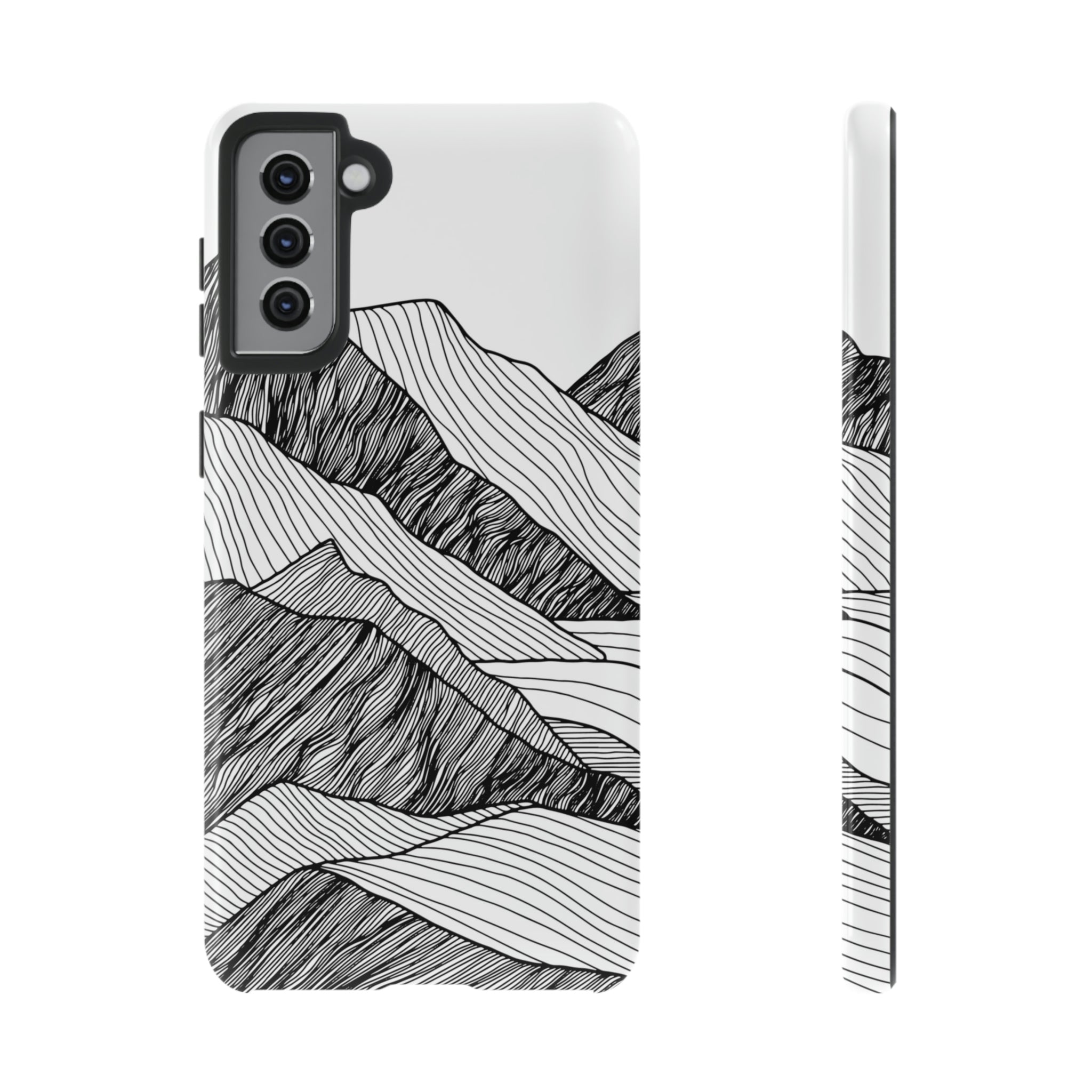 Mountain Line Art Android Case (Protective) Samsung Galaxy S21 Plus Glossy Phone Case