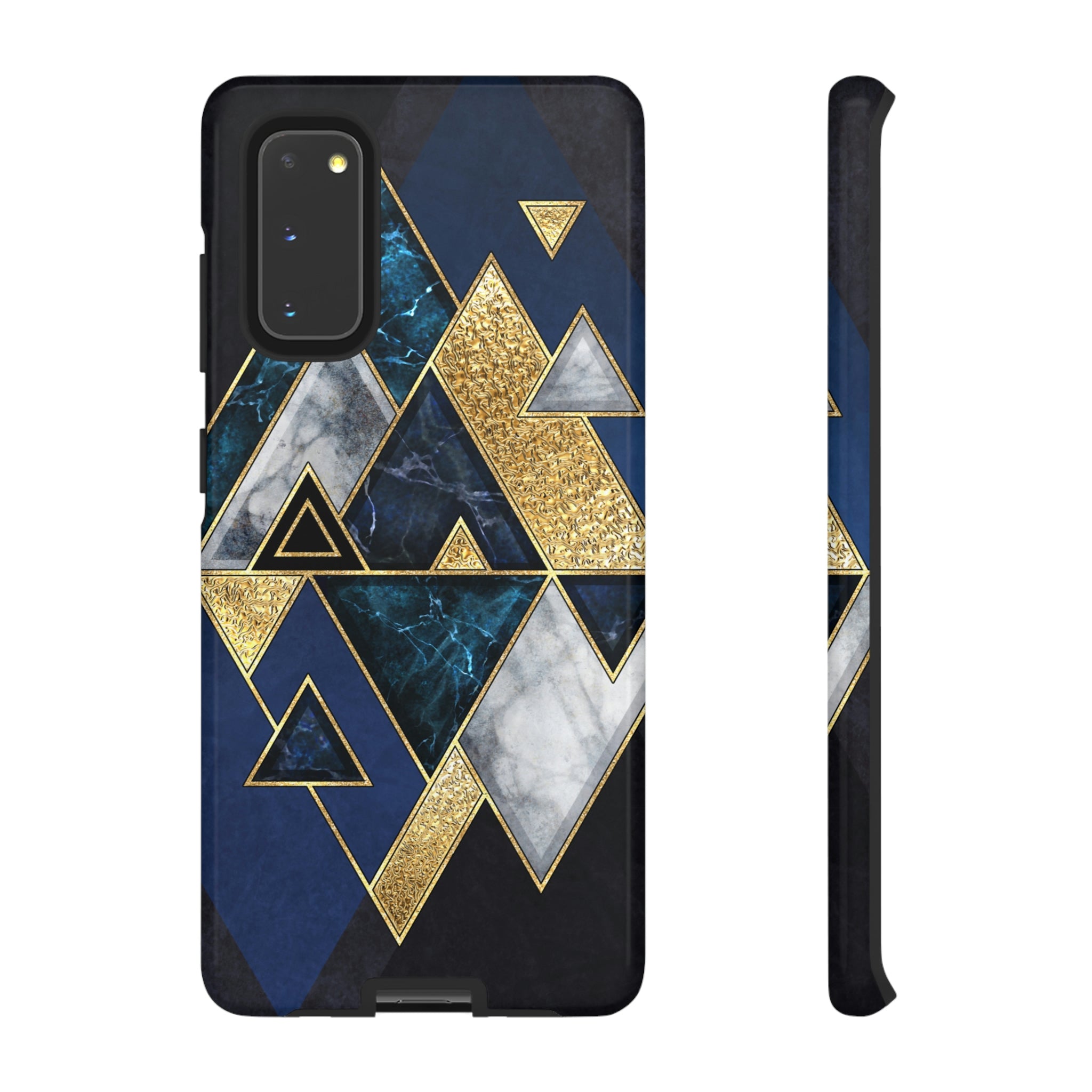 Dark Blue Geometric Android Case (Protective) Samsung Galaxy S20 Glossy Phone Case