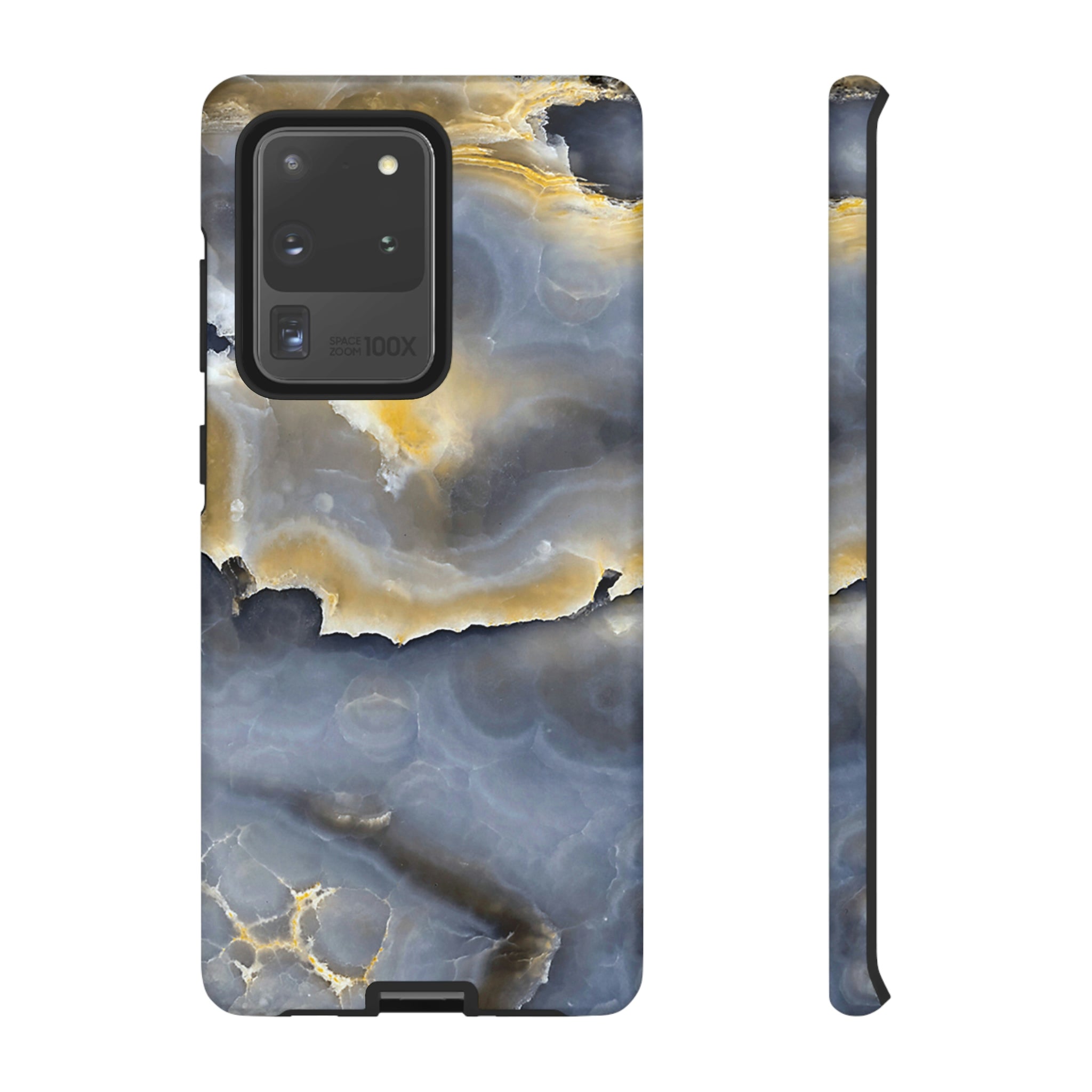 Marble Blue Gold Android Case (Protective) Samsung Galaxy S20 Ultra Matte Phone Case