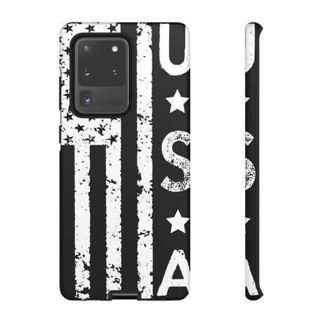 Black n White U.S Flag Android Case (Protective) Samsung Galaxy S20 Ultra Matte Phone Case