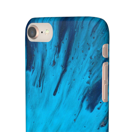 Light Blue Ink Art iPhone Case (Slim) Phone Case