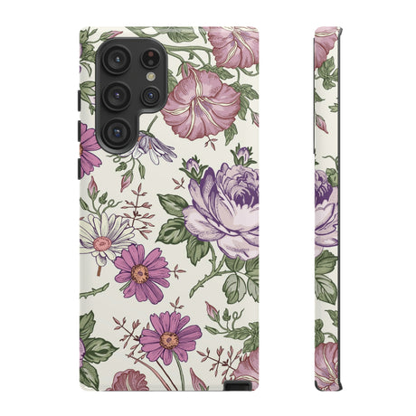 Pastel Vintage Flower Samsung Case (Protective) Samsung Galaxy S22 Ultra Glossy Phone Case