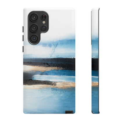 Abstract Blue Oil Painting Android Case (Protective) Samsung Galaxy S22 Ultra Glossy Phone Case