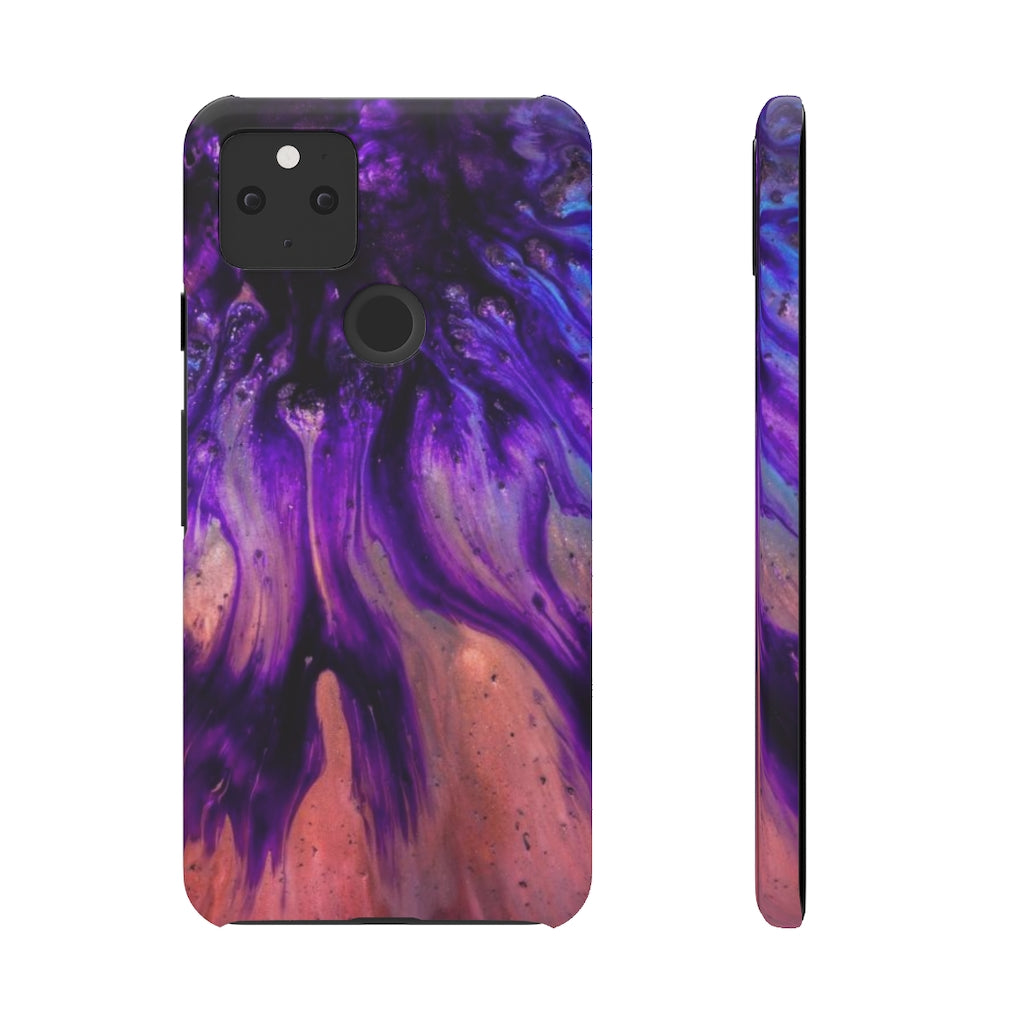 Purple Flow Ink Art Android Case (Slim) Google Pixel 5 Glossy Phone Case