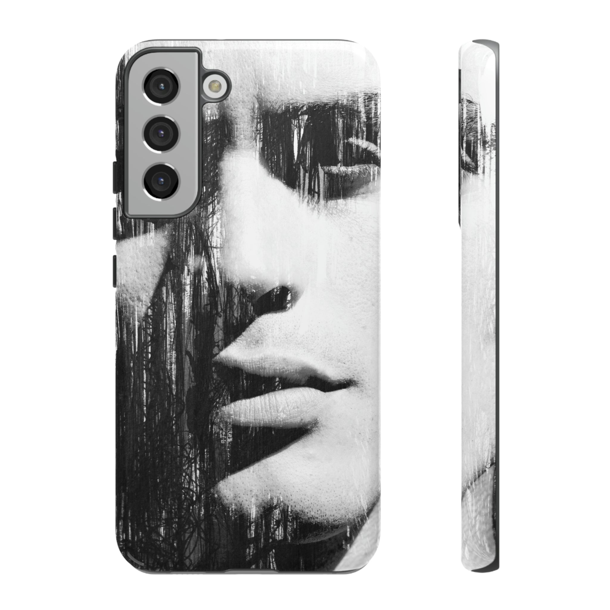 Black & White Pop Art Android Case (Protective) Samsung Galaxy S22 Plus Glossy Phone Case