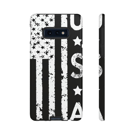 Black n White U.S Flag Android Case (Protective) Samsung Galaxy S10E Glossy Phone Case