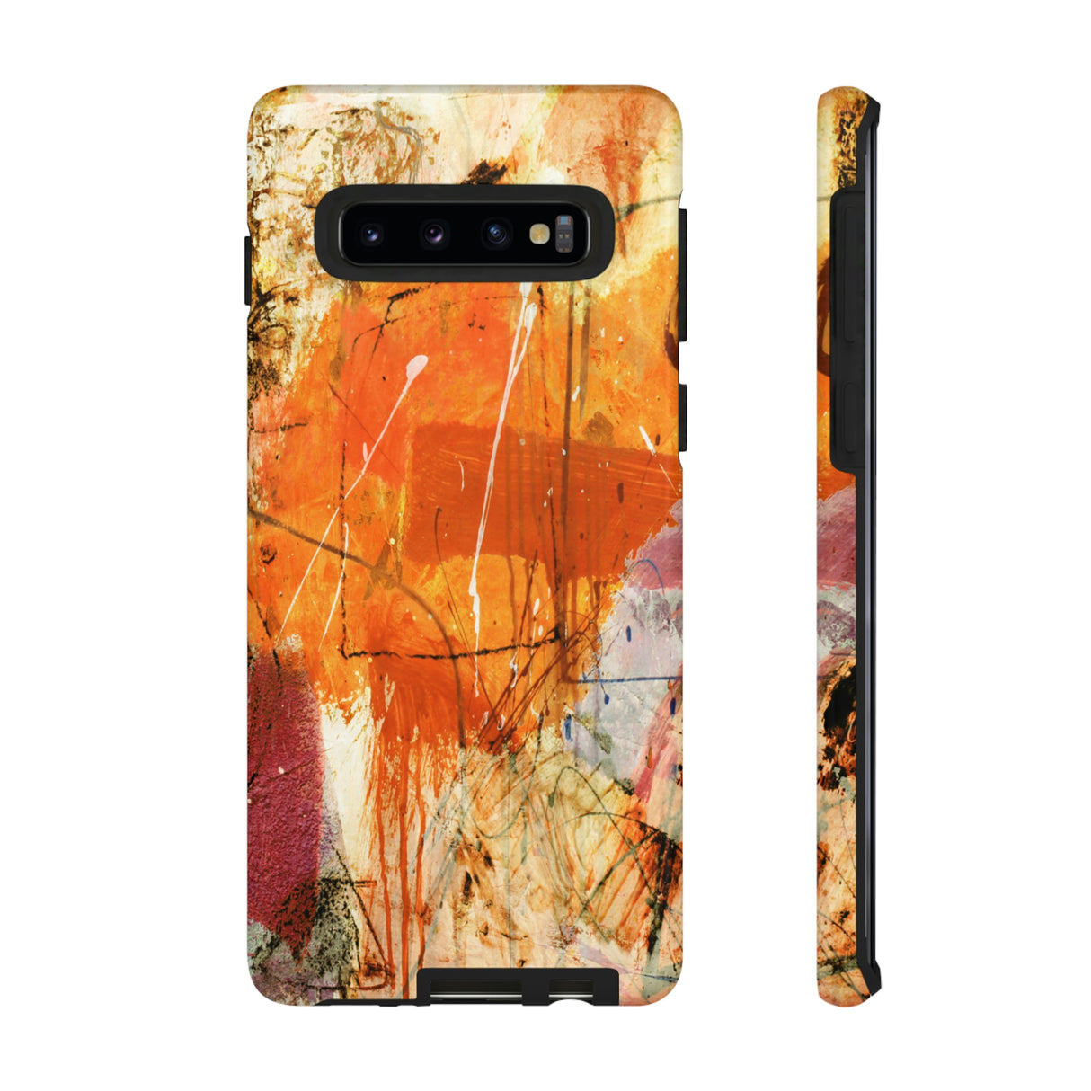 Abstract Orange Art Android Case (Protective) Samsung Galaxy S10 Glossy Phone Case